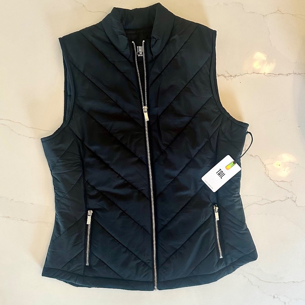 Tail Sonny Vest (NWT) - Onyx Black Quilted Vest, Med - Picture 3 of 8